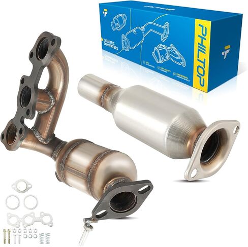 PHILTOP Front and Rear Catalytic Converter Kit Direct-Fit Compatible with Toyota, Lexus Avalon 3.0L 2000-2004, ES300 3.0L 1999-2001 Replace# 16130, 641204, 16396,Stainless Steel (EPA Compliant) in Saudi Arabia