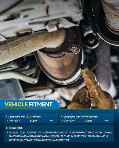PHILTOP Front and Rear Catalytic Converter Kit Direct-Fit Compatible with Toyota, Lexus Avalon 3.0L 2000-2004, ES300 3.0L 1999-2001 Replace# 16130, 641204, 16396,Stainless Steel (EPA Compliant) in Saudi Arabia