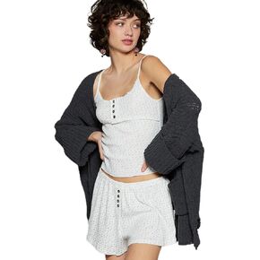 Carding Cartyming Women's Cardigan مع قمة محصول مزينة in Kuwait