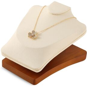 Wooden Necklace Display Mannequin Stand, Pendant Earring Storage Holder, Jewelry Bust Organizers, Shop Showcase Tloakroom Table Jewelry Rack in Kuwait