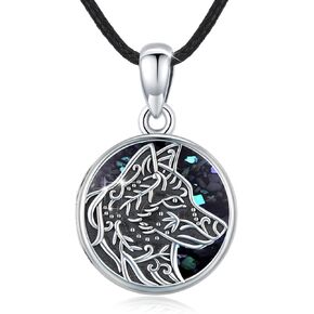 MEDWISE Wolf Viking Locket Necklace 925 Sterling Silver Wolf Locket That Holds Pictures Personalized Wolf Photo Memorial Wolf Jewelry for Women Men Son Lover Gift Valentines in Saudi Arabia