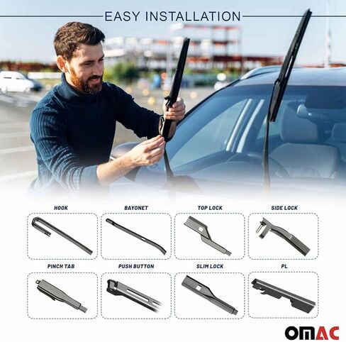 Omac Front Windshield Wiper Rades مجموعة لـ Tesla Model X 2016-2024 in Saudi Arabia