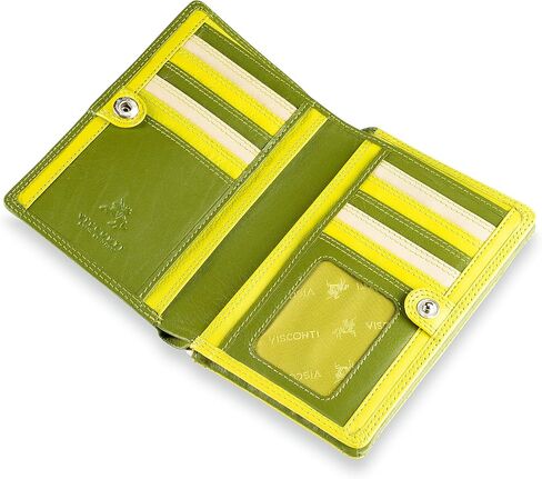 Visconti Penang RB109 Ladies Multi Colored Leather Wallet Purse 4" x 6" (Red Multi) in Saudi Arabia