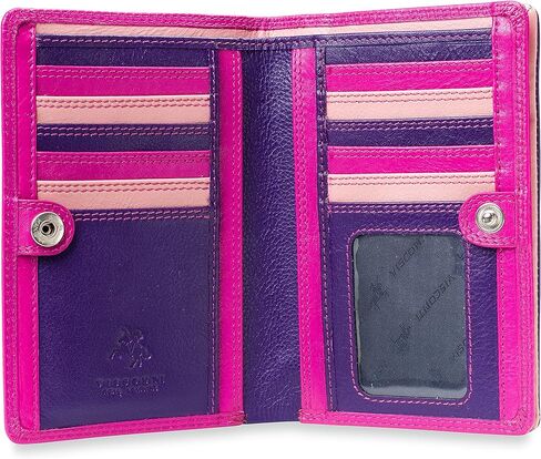 Visconti Penang RB109 Ladies Multi Colored Leather Wallet Purse 4" x 6" (Red Multi) in Saudi Arabia