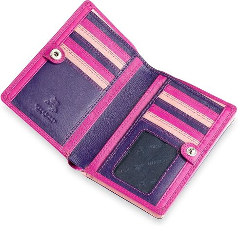 Visconti Penang RB109 Ladies Multi Colored Leather Wallet Purse 4" x 6" (Red Multi) in Saudi Arabia