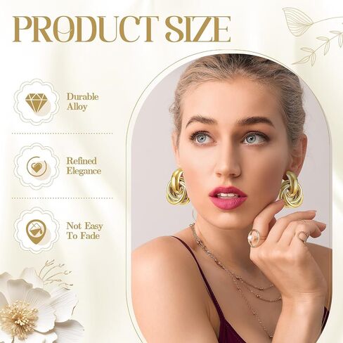 Nosiny 15 Pairs Gold Silver Hoop Earrings Set Women Thick Hoop Earrings Chunky Plated Jewelry Mom Birthday Gifts in Saudi Arabia