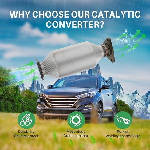 [أمامي + خلفي] محول تحفيزي FortunaFlow متوافق مع Mazda CX-7 2007-2009 2.3 لتر بشاحن توربيني AWD/FWD، استبدل 16589,14613 (متوافق مع وكالة حماية البيئة + قياسي) in Kuwait