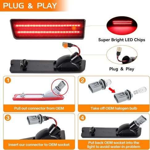 LED Side Marker Lights for 2010-2013 Ford Transit Connect Front Bumper Marker Reflectors Lamps, Smoked Len Amber in Saudi Arabia