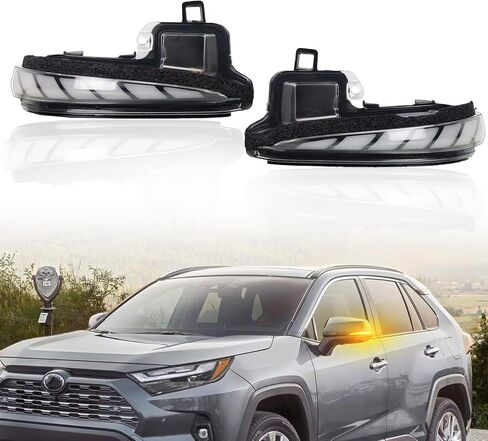 LED Rear Side Mirror Light DRL Amber Sequential Turn Signal Lamp Feature Kit for Toyota RAV4 2019-2025/2016-2024 Tacoma/2020-2025 Highlander,Full LED Side Marker Mirror DRL Lamp,2pc in Saudi Arabia