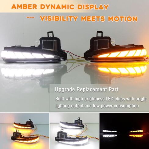 LED Rear Side Mirror Light DRL Amber Sequential Turn Signal Lamp Feature Kit for Toyota RAV4 2019-2025/2016-2024 Tacoma/2020-2025 Highlander,Full LED Side Marker Mirror DRL Lamp,2pc in Saudi Arabia
