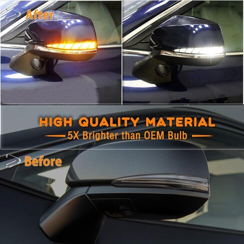 LED Rear Side Mirror Light DRL Amber Sequential Turn Signal Lamp Feature Kit for Toyota RAV4 2019-2025/2016-2024 Tacoma/2020-2025 Highlander,Full LED Side Marker Mirror DRL Lamp,2pc in Saudi Arabia