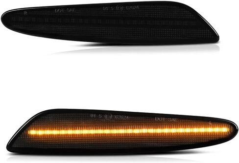 VIPMOTOZ Front Full LED Side Marker Lights Lamps Compatible With 2003-2006 Mercedes Benz W211 E Class E320 E350 E500 E55 AMG Smoked Tinted Housing Clear Lens 6000K Diamond White 2-Pieces Pair Set in Saudi Arabia