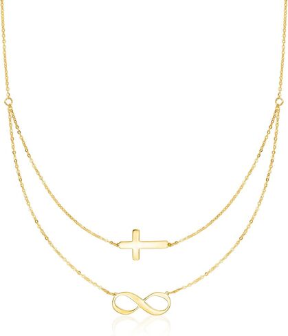 Ross-Simons Italian 14kt Yellow Gold Infinity and Cross Symbol Layered Necklace in Saudi Arabia