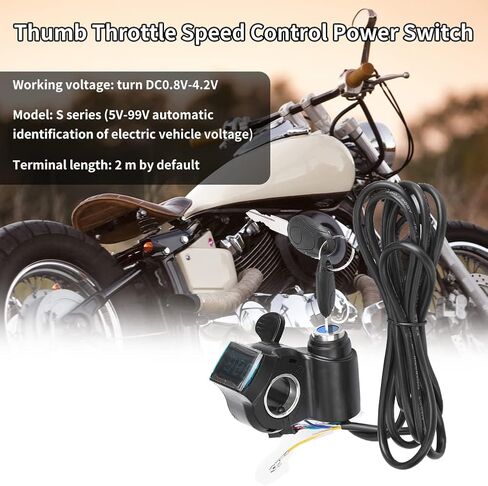 Tbest Throttle, Thumb Throttle Speed Control Power Switch with Key Lock Electric Throttle and Key LCD Display Battery Voltage for Electric Bike Scooter in Saudi Arabia