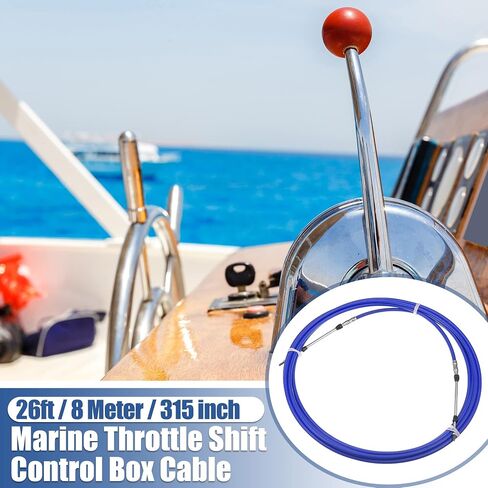 Motoforti 1pcs 26ft 8 Meter 315 Inch Marine Type 3300 / 33C Throttle Shift Remote Control Box Cable for Yamaha Outboard Engine Boat Motor Steering System Blue in Saudi Arabia