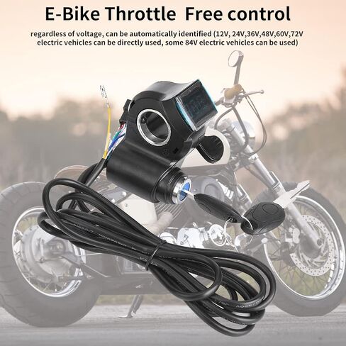 Tbest Throttle, Thumb Throttle Speed Control Power Switch with Key Lock Electric Throttle and Key LCD Display Battery Voltage for Electric Bike Scooter in Saudi Arabia