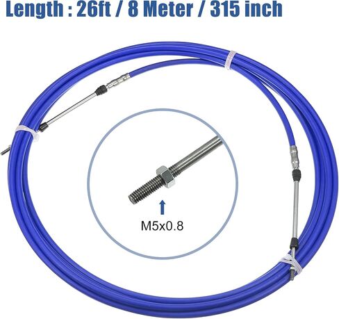 Motoforti 1pcs 26ft 8 Meter 315 Inch Marine Type 3300 / 33C Throttle Shift Remote Control Box Cable for Yamaha Outboard Engine Boat Motor Steering System Blue in Saudi Arabia