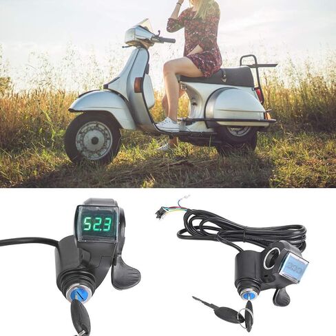 Tbest Throttle, Thumb Throttle Speed Control Power Switch with Key Lock Electric Throttle and Key LCD Display Battery Voltage for Electric Bike Scooter in Saudi Arabia
