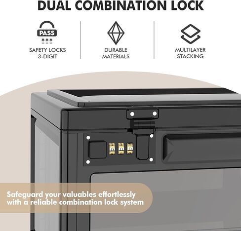 Extra Large Lock Box for Medication Safe, Medicine Lockable Storage Box with Code, Clear Phone Lock Boxes for Videos, Box with Combination Lock for Snacks Food, Locking Cabinet for Home/Office Locker in Saudi Arabia