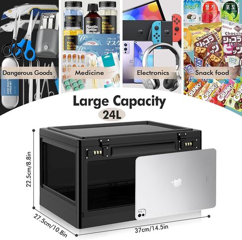 Extra Large Lock Box for Medication Safe, Medicine Lockable Storage Box with Code, Clear Phone Lock Boxes for Videos, Box with Combination Lock for Snacks Food, Locking Cabinet for Home/Office Locker in Saudi Arabia