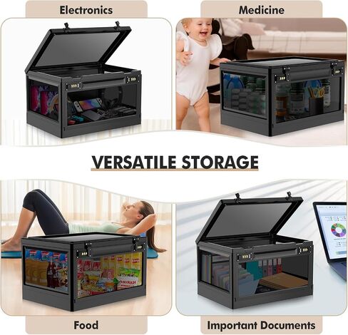 Extra Large Lock Box for Medication Safe, Medicine Lockable Storage Box with Code, Clear Phone Lock Boxes for Videos, Box with Combination Lock for Snacks Food, Locking Cabinet for Home/Office Locker in Saudi Arabia