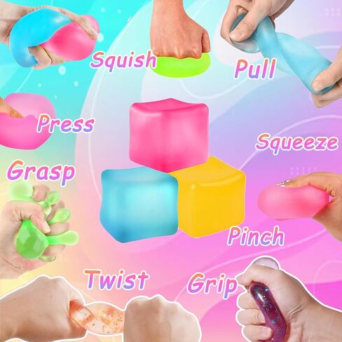 3pcs الإجهاد Cube ألعاب اسفنجي ، كرات الإجهاد المكعب البطيئة البطيئة ، ألعاب تململ الحسية لتخفيف القلق ، ألعاب كرة سفينية مملوءة بالجليد المملوء بالجليد المملوءة بالجليد (الأزرق ، الأخضر ، الوردي) in Saudi Arabia