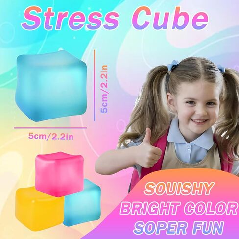 3pcs الإجهاد Cube ألعاب اسفنجي ، كرات الإجهاد المكعب البطيئة البطيئة ، ألعاب تململ الحسية لتخفيف القلق ، ألعاب كرة سفينية مملوءة بالجليد المملوء بالجليد المملوءة بالجليد (الأزرق ، الأخضر ، الوردي) in Saudi Arabia