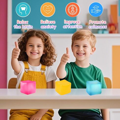 3pcs الإجهاد Cube ألعاب اسفنجي ، كرات الإجهاد المكعب البطيئة البطيئة ، ألعاب تململ الحسية لتخفيف القلق ، ألعاب كرة سفينية مملوءة بالجليد المملوء بالجليد المملوءة بالجليد (الأزرق ، الأخضر ، الوردي) in Saudi Arabia