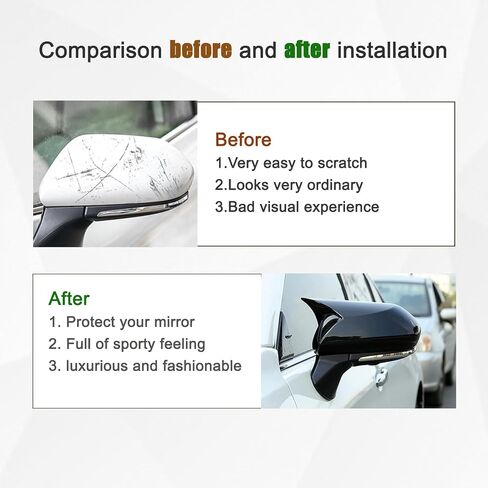 Side Rearview Mirror Cover Wing Mirror Protect Decorate Covers Auto Exterior Decoration Accessories Fit for Toyota Camry 2018 2019 2020 2021 2022 2023 2024 2025 (Bright Black) in Saudi Arabia