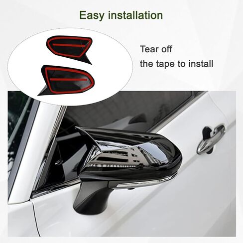 Side Rearview Mirror Cover Wing Mirror Protect Decorate Covers Auto Exterior Decoration Accessories Fit for Toyota Camry 2018 2019 2020 2021 2022 2023 2024 2025 (Bright Black) in Saudi Arabia
