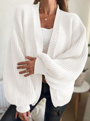 Cicy Bell Womens Oversized Cardigan Sweaters Trendy Open Front Long Lantern Sleeve Chunky Knit Sweater in Saudi Arabia