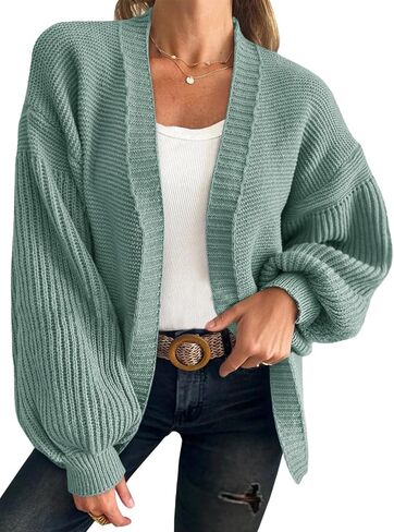 Cicy Bell Womens Oversized Cardigan Sweaters Trendy Open Front Long Lantern Sleeve Chunky Knit Sweater in Saudi Arabia