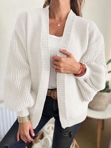 Cicy Bell Womens Oversized Cardigan Sweaters Trendy Open Front Long Lantern Sleeve Chunky Knit Sweater in Saudi Arabia
