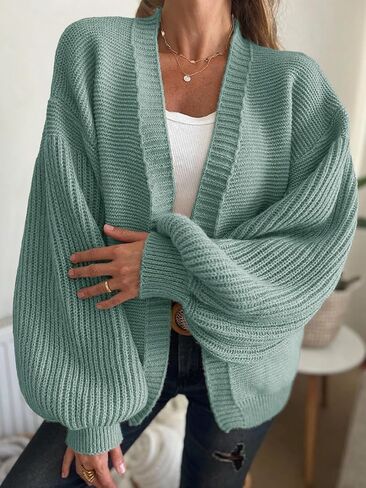 Cicy Bell Womens Oversized Cardigan Sweaters Trendy Open Front Long Lantern Sleeve Chunky Knit Sweater in Saudi Arabia