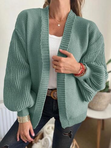 Cicy Bell Womens Oversized Cardigan Sweaters Trendy Open Front Long Lantern Sleeve Chunky Knit Sweater in Saudi Arabia