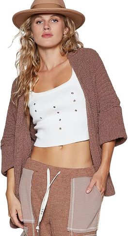 Carding Cartyming Women's Cardigan مع قمة محصول مزينة in Kuwait