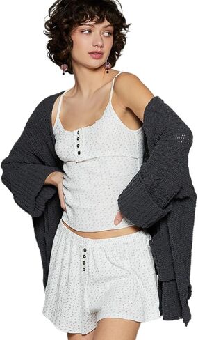 Carding Cartyming Women's Cardigan مع قمة محصول مزينة in Kuwait