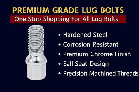 20 PCS LUG BOLTS SEAT 12X1.5 THREAT 27MM SHANK in Saudi Arabia