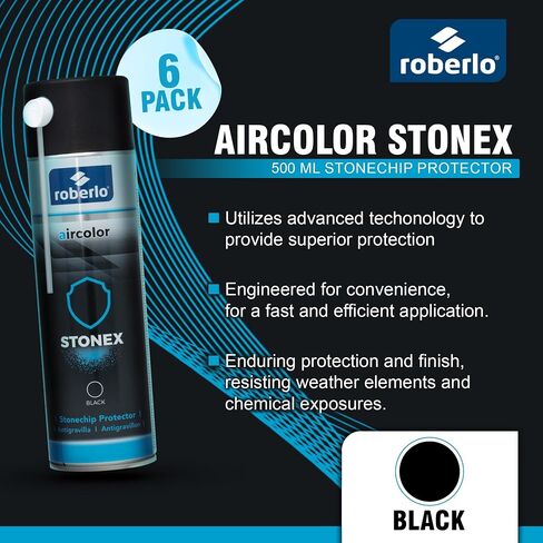 حامي Aircolor Stonex Stonechip - مقاوم للطقس ، مثالي للاستخدام الداخلي والخارجي - 1 جهاز كمبيوتر ، 500 مل - أسود in Kuwait