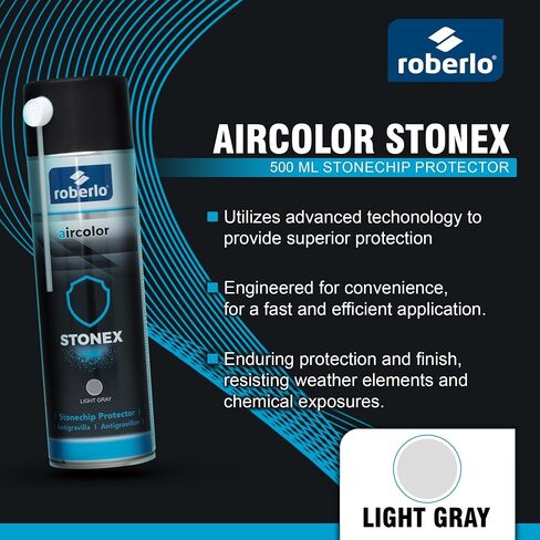حامي Aircolor Stonex Stonechip - مقاوم للطقس ، مثالي للاستخدام الداخلي والخارجي - 1 جهاز كمبيوتر ، 500 مل - أسود in Kuwait