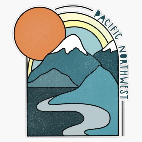 Pacific Northwest Vinyl Sticker مقاوم للماء ملصقات جدار الكمبيوتر المحمول ملصق Window Window 5 " in Kuwait