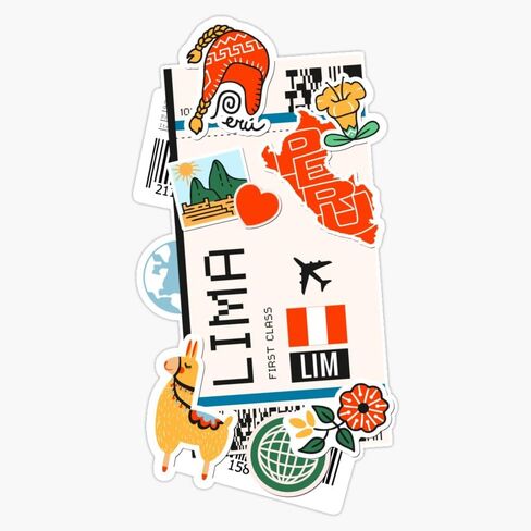 Boarding Pass Lima Peru Sticker Bumper Sticker Vinyl Decal 5" in Saudi Arabia