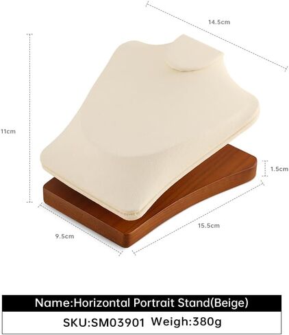 Wooden Necklace Display Mannequin Stand, Pendant Earring Storage Holder, Jewelry Bust Organizers, Shop Showcase Tloakroom Table Jewelry Rack in Kuwait