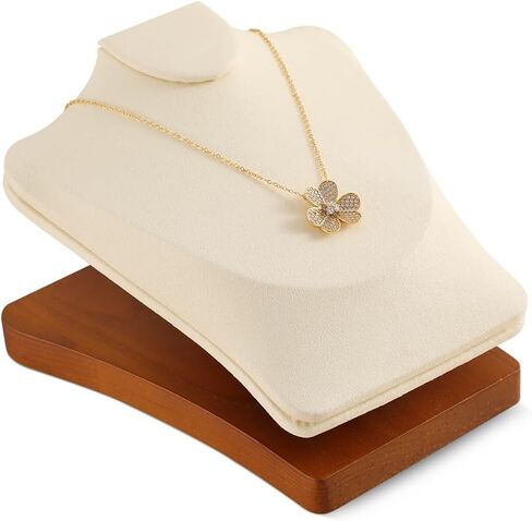 Wooden Necklace Display Mannequin Stand, Pendant Earring Storage Holder, Jewelry Bust Organizers, Shop Showcase Tloakroom Table Jewelry Rack in Kuwait