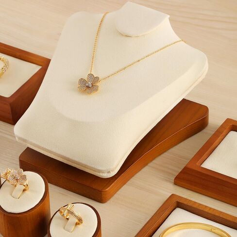 Wooden Necklace Display Mannequin Stand, Pendant Earring Storage Holder, Jewelry Bust Organizers, Shop Showcase Tloakroom Table Jewelry Rack in Kuwait