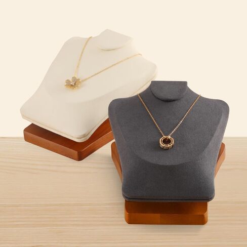 Wooden Necklace Display Mannequin Stand, Pendant Earring Storage Holder, Jewelry Bust Organizers, Shop Showcase Tloakroom Table Jewelry Rack in Kuwait