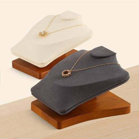 Wooden Necklace Display Mannequin Stand, Pendant Earring Storage Holder, Jewelry Bust Organizers, Shop Showcase Tloakroom Table Jewelry Rack in Kuwait