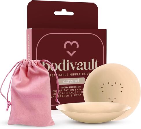 Breathable Nipple Covers, Non-Adhesive, Waterproof, Sweatproof, Nipple Covers for Athletes, Nipple Covers for Sensitive Skin Beige in Saudi Arabia
