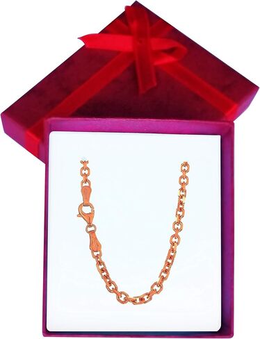 14k Solid Gold Yellow White Or Rose 1.1 mm Cable Chain Necklace 16" 18" 20" 24" Lobster Claw Clasp in Kuwait