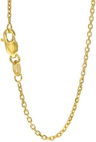 14k Solid Gold Yellow White Or Rose 1.1 mm Cable Chain Necklace 16" 18" 20" 24" Lobster Claw Clasp in Kuwait
